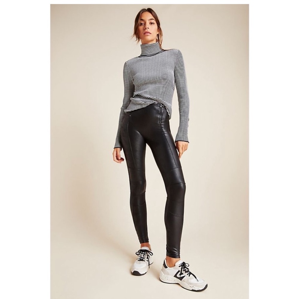 Spanx Faux Leather Moto Leggings with Zippers
